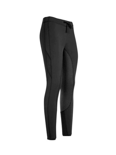 Leggings avec cordon à la taille noir (grip à fond intégral) pour femme - Athletics - Euro-Star