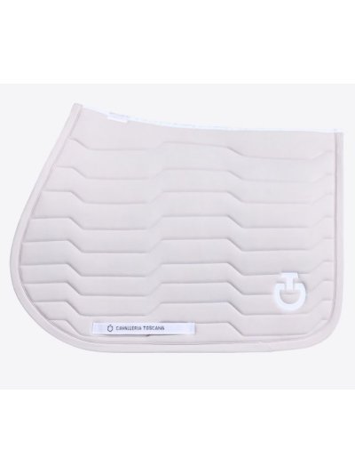 Sudadero de salto gris claro con acolchado técnico horizontal y el logo en blanco para caballo - Revolution - Cavalleria Toscana
