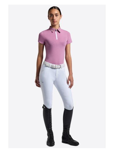 Short-sleeve pink competition polo for girls - RG
