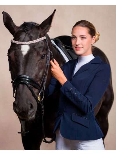 Veste de compétition bleu marine pour femme - Mademoiselle - Cavalliera