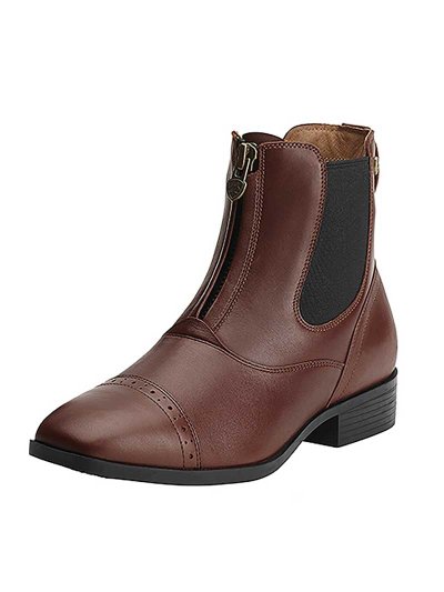 Botines marrones de piel para montar a caballo con cremallera para mujer - Challenge - Ariat