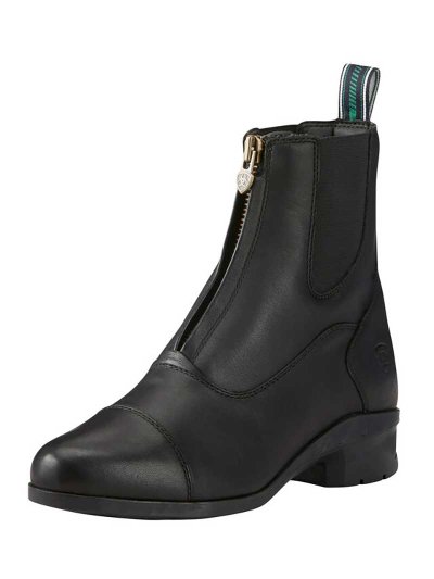 Bottines noirs en cuir pour l'équitation avec fermeture éclair pour femme Heritage IV zip - Ariat