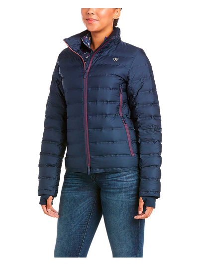 Manteau court en plumes avec interior polaire bleu marine pour femme - Braze - Ariat