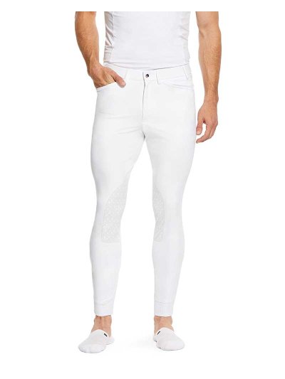 Pantalons de compétition blanc (grip aux genoux) pour homme - Tri factor - Ariat
