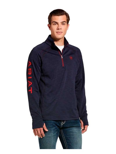 T-shirt d'entraînement à manches longues bleu marine pour homme - Tek Team - Ariat