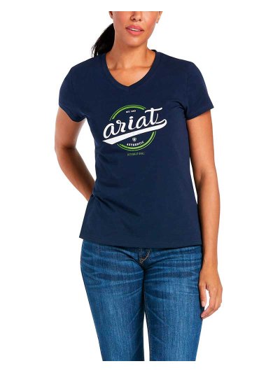 T-shirt bleu marine à manches courtes pour femme - Authentic - Ariat