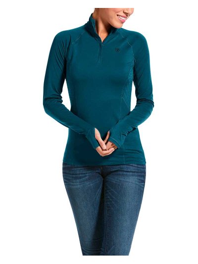 T-shirt d'entraînement à manches longues bleu verdâtre pour femme - Lowell - Ariat