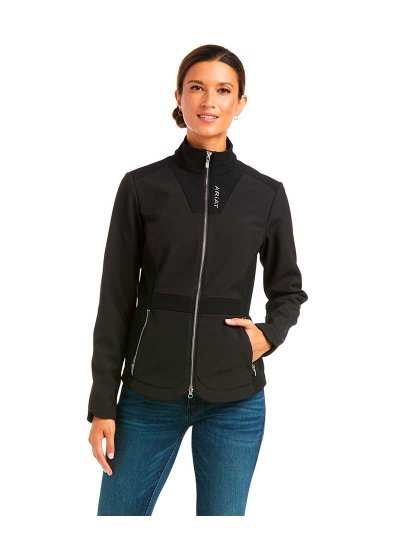 Veste softshell noire avec interior polaire et col haut pour femme - Salient - Ariat