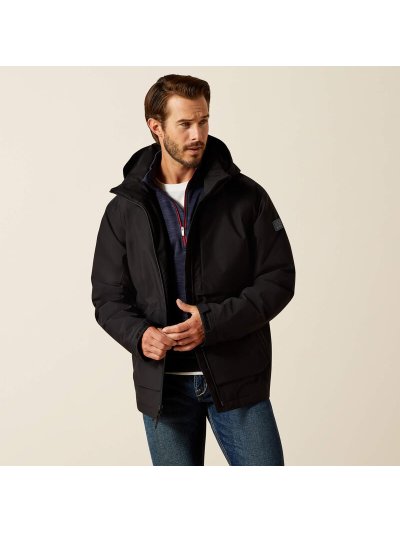 Chaqueta de invierno para hombre, negra, impermeable y con capucha - Ariat
