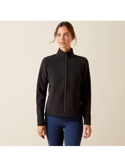 Veste softshell noire imperméable et coupe-vent avec fermeture éclair pour femme Boreas - Ariat