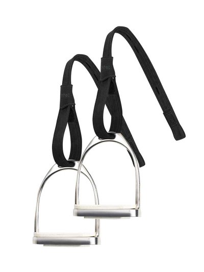Étrivières en cuir noir sans boucles pour cheval - webbers - WINTEC