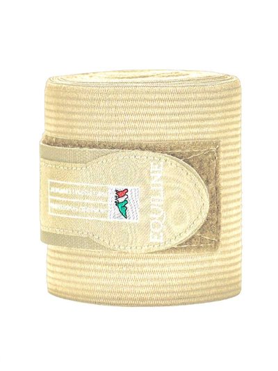 Lot de 2 Bandes polaires de travail avec élastique crème pour cheval - Equiline - imagen 2
