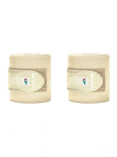 Lot de 2 Bandes polaires de travail avec élastique crème pour cheval - Equiline