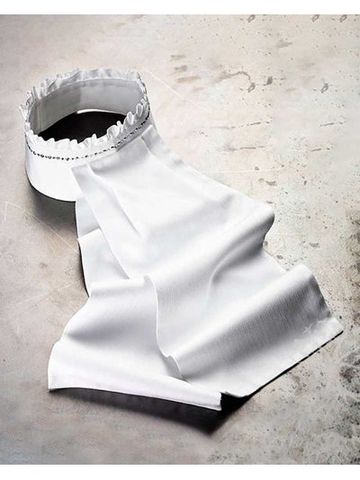 Plastron en coton blanc avec col plissé et brillants pour femme modèle Freestyle - Equiline