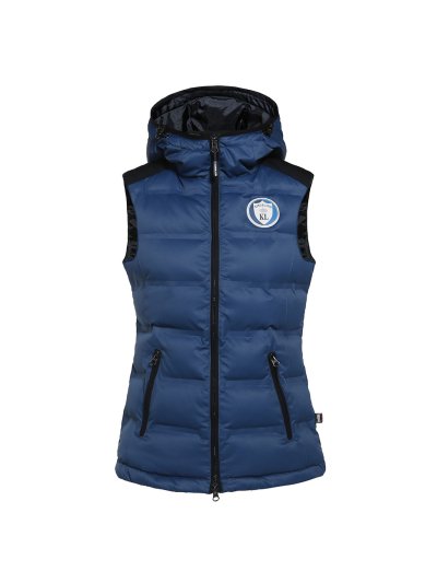 Gilet matelassé bleu foncé avec capuche pour femme - Belle - Kingsland