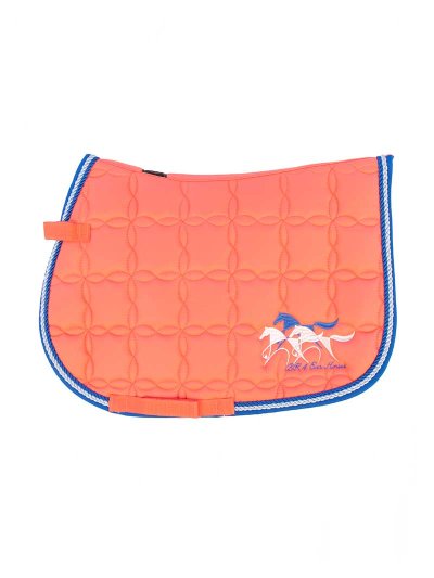 Tapis de saut orange/corail pour cheval (cob) modèle Mora - BR
