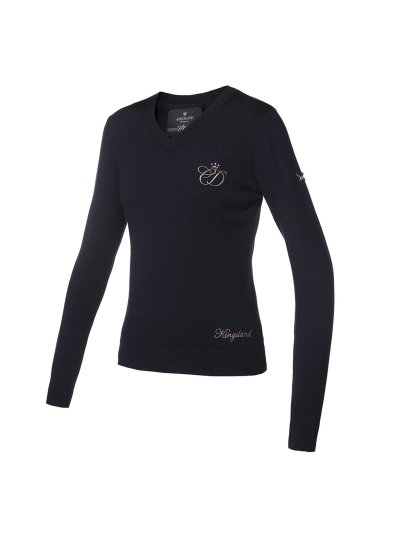 Pull fin en maille bleu marine pour femme - Woodroffe - Kingsland Dressage