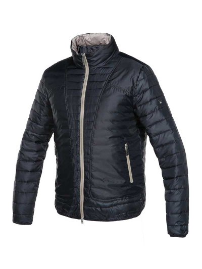 Bomber matelassée bleu marine et beige unisexe - Longreach - Kingsland Dressage