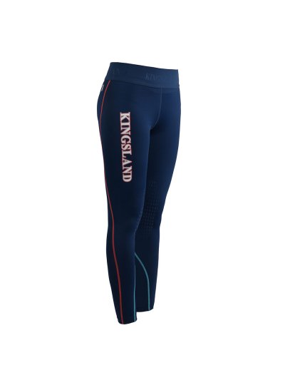 Leggings de compression avec grip aux genoux bleu pour femme modèle Milos - Kingsland