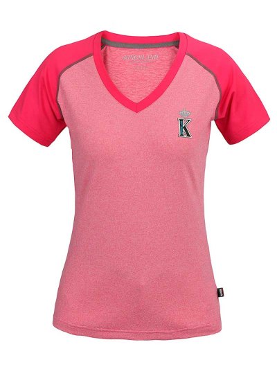T-shirt d'entraînement à manches courtes avec col de pic rose pour femme - Monterosso - Kingsland