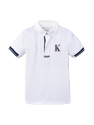 Polo technique de compétition à manches courtes blanc pour garçon - Camedone - Kingsland