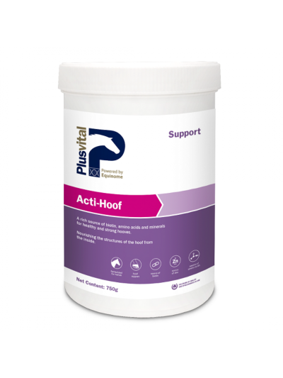 Powder supplement for horses with weak and brittle hooves with biotin, copper, zinc and more Acti Hoof - Plusvital