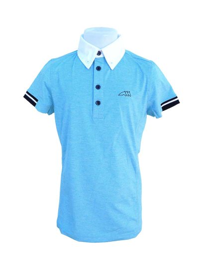 Polo de compétition à manches courtes bleu clair pour garçon - Vanny - Equiline