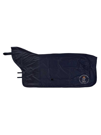 Couverture imperméable / coupe-pluie avec couvre-cou bleu marine pour cheval - Lancaster - Kingsland