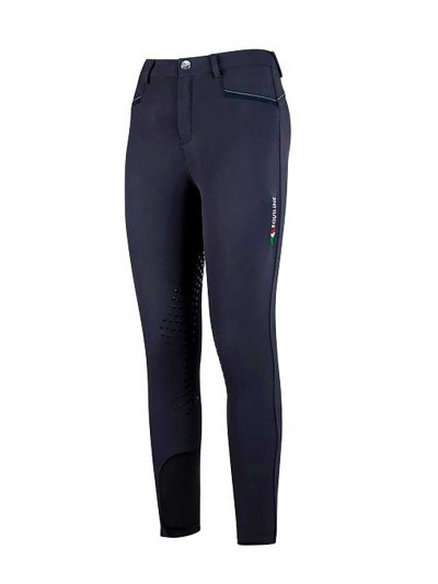 Pantalons bleu marine avec poches de daim et logos tricolore (grip aux genoux) pour garçon - Ferdy - Equiline