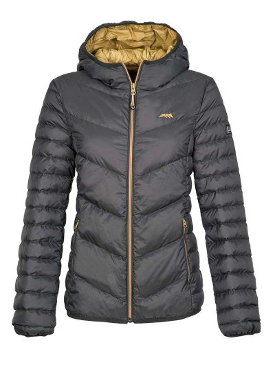 Veste en plumes vert foncé avec capuche pour femme - Maudy - Equiline