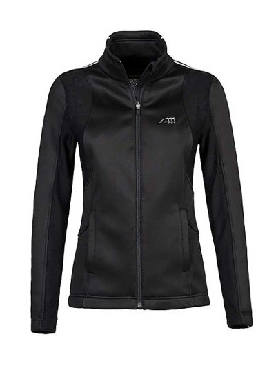 Veste softshell d'entraînement noire (maille + tissu polaire) pour femme - Susy - Equiline