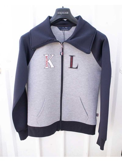 Sweat gris et bleu marine avec fermeture éclair et col haut pour femme - Calafate - Kingsland