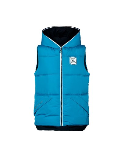 Gilet matelassé bleu et noir avec capuche unisexe - Gannett - Kingsland