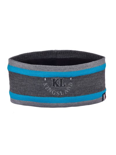 Bandeau fin en maille gris et bleu avec intérieur polaire - Seward - Kingsland