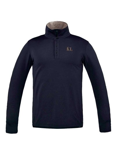 Polo à manches longues bleu marine pour homme - Diablerets - Kingsland
