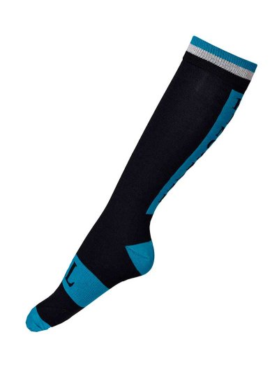 Chaussettes Coolmax hautes noir et bleu ciel - Napf - Kingsland