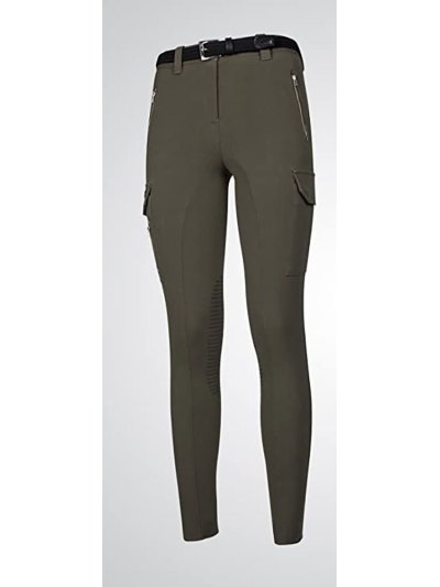 Pantalones de montar estilo cargo color verde (grip rodilla) para mujer - Charlize - Equiline