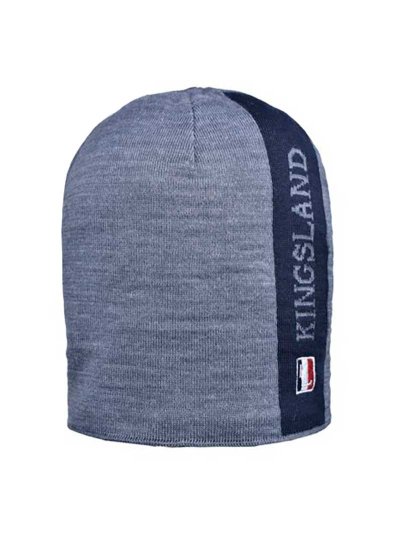 Bonnet fin en maille gris et bleu marine à intérieur polaire - James - Kingsland