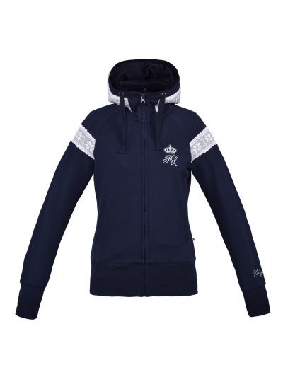 Sweat polaire bleu marine avec détails invernales et capuche pour femme - Jacinda - Kingsland