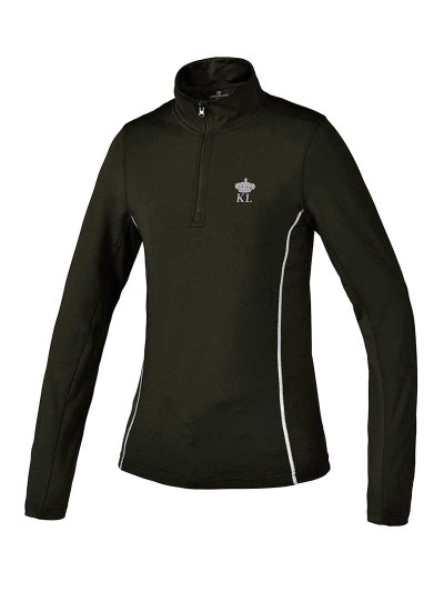 T-shirt d'entraînement polaire marron/kaki foncé pour femme - Wrangel - Kingsland Dressage
