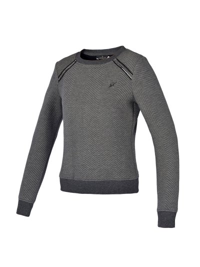 Pull gris avec bandes argentées brillants aux épaules pour femme - Nome - Kingsland Dressage