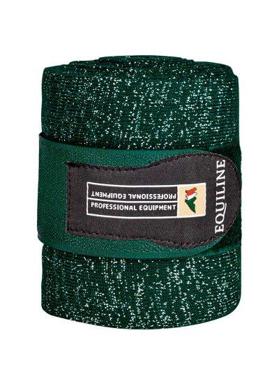 Lot de 2 Bandes de repos vert foncé à paillettes pour cheval - Equiline - imagen 2