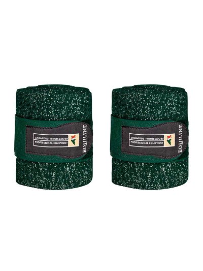 Lot de 2 Bandes de repos vert foncé à paillettes pour cheval - Equiline