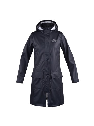 Coupe-vent long bleu marine avec capuche unisexe - Rochelle - Kingsland