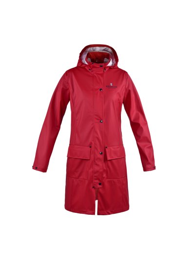 Coupe-vent long rouge et capuche unisexe - Rochelle - Kingsland