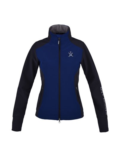 Veste imperméable bleu et noire à col haut e interior polaire pour femme modèle Ocilla - Kingsland