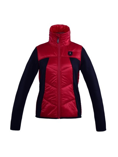 Veste légère rouge avec neopreno noir, col haut e interior polaire pour femme modèle Folly - Kingsland