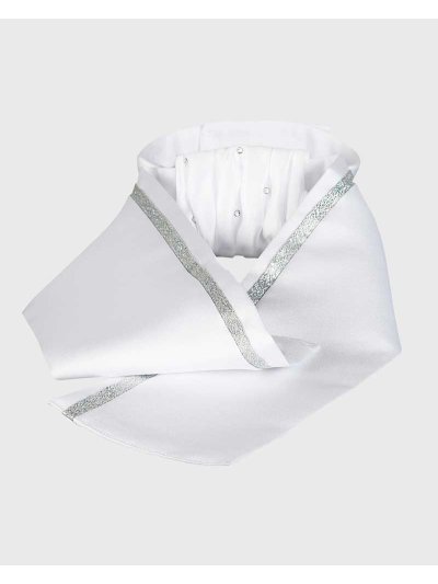Plastron blanc avec una Bandeau argentée brillant et brillants - Equiline - imagen 2