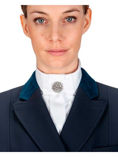 Plastron blanc avec Broche de brillants - Equiline