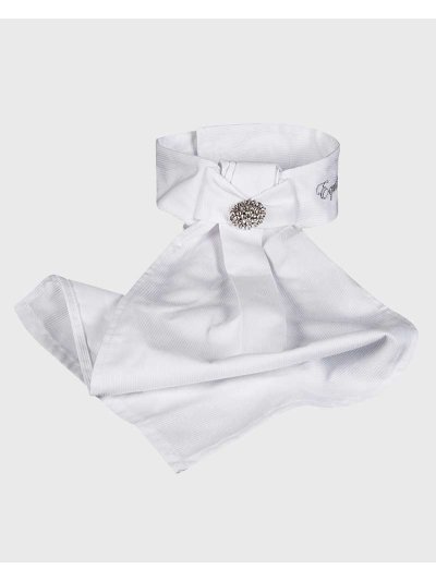 Plastron blanc avec Broche de brillants - Equiline - imagen 2